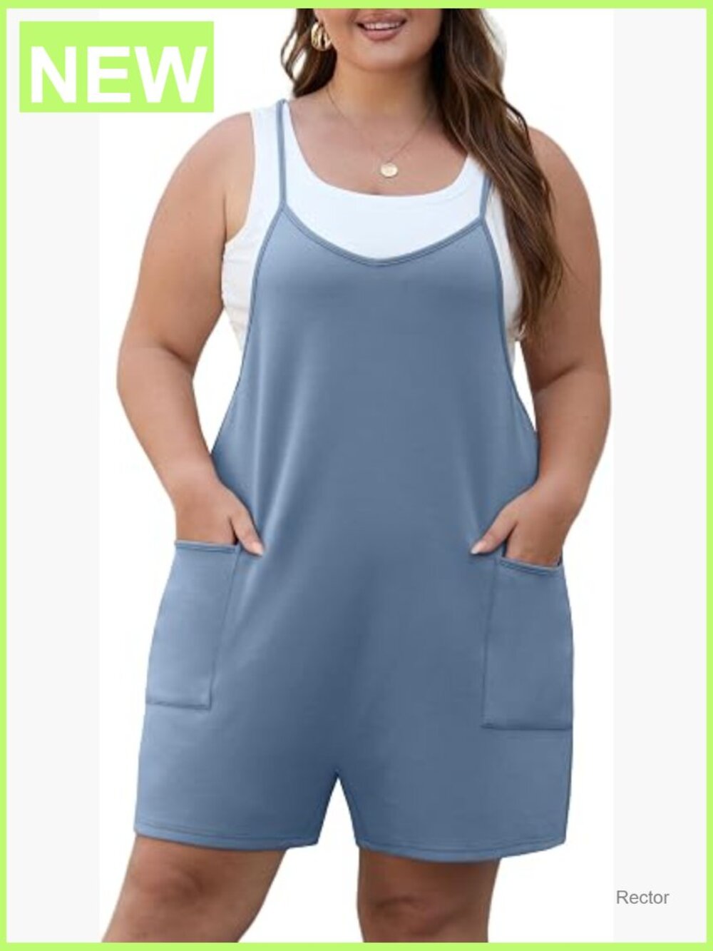 Plus Size Romper Jumpsuit Sleeveless Spaghetti Strap Pockets Casual Summer